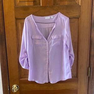 New York & Company Light Purple Button Down Shirt